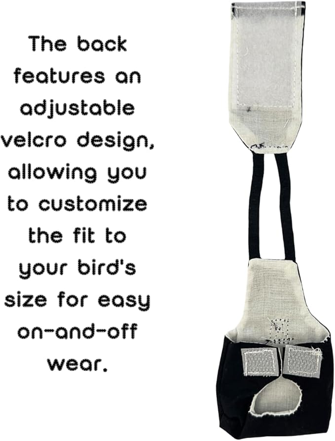 Bird Diaper Flight Suit, Cute Cosplay Parrot Clothes, Easy-to-Wear Washable Nappy, Durable Metal Ring Harness for Cockatiel, Conure, African Grey, Parakeet Outdoor Flying (Without Leash,XL)