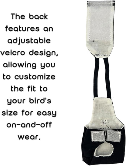 Bird Diaper Flight Suit, Cute Cosplay Parrot Clothes, Easy-to-Wear Washable Nappy, Durable Metal Ring Harness for Cockatiel, Conure, African Grey, Parakeet Outdoor Flying (Without Leash,L)