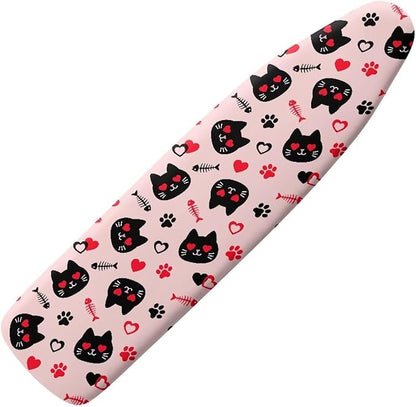 Cat Design Ironing Board Cover and Pad, Standard Size 16x55 inche Thick Padding