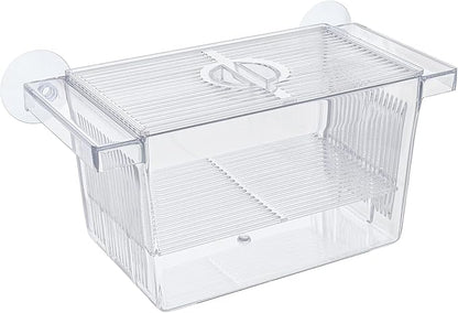 Pawfly Aquarium Fish Breeding Box Acrylic Hatchery Incubator Tank with Suction Cups Small Isolation Box for Baby Small Fish Shrimp and Betta
