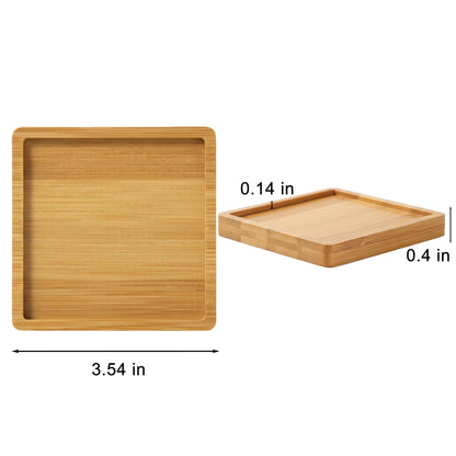 Bamboo Coasters Blank Mats for Crafts — 3.54 Inch DIY Mosaic Tile Base, Small Indoor Plant Coasters, Reusable Eco-Friendly Design (10 Pcs Square)