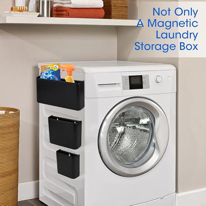 Picowe 3 PCS Magnetic Laundry Storage, Magnetic Storage Box