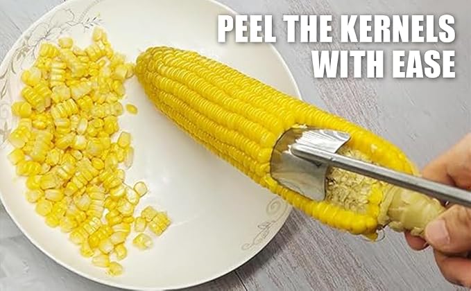 Corn on the Cob Remover Long Handle Stainless Steel Corn Stripping Tool,corn cob stripper, corn peeler for corn on the cob, Stainless Steel Corn Stripper Tool (2)