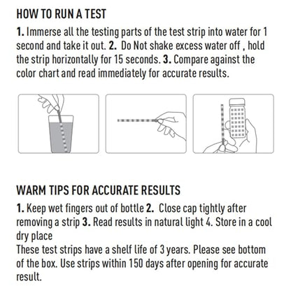 EASYTEST 7-Way Pool Test Strips, 150 Strips Water Chemical Testing for Hot tub and Spa, Accurate Test Bromine, Total Alkalinity, pH, Free Chlorine, Total Hardness, Cyanuric Acid, and Total Chlorine