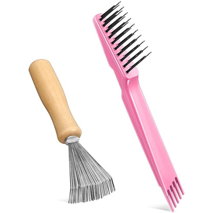 Boao 2 Pieces Hair Brush Cleaning Tool Comb Cleaner Brush Mini Comb Cleaning