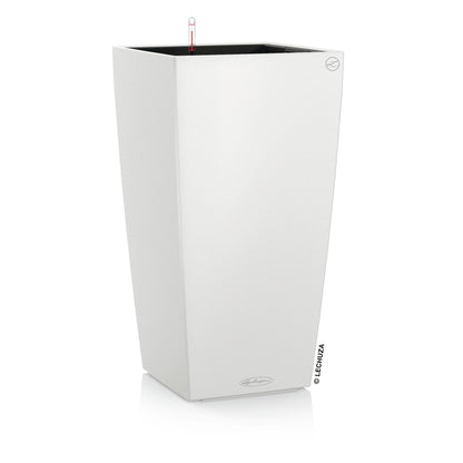 Lechuza Cubico Color 22 Self-Watering Planter with Water Level Indicator, White