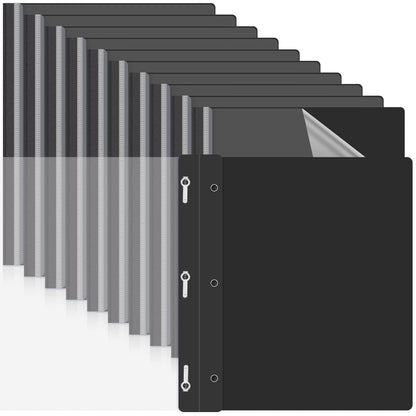 Teling 72 Pack Clear Front Report Covers Bulk Business Report Covers Plastic Presentation Folders Resume Portfolio Folder Paper Binder with 3 Prongs for Presentation Document School Office (Black)