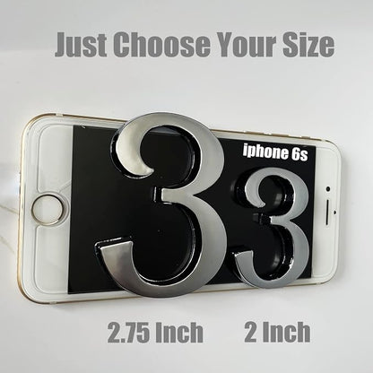 2 Inch Mailbox Numbers, Chrome Door Address Sign Number Stickers for Aprtment Office Home Room, Self Adhesive Install, Metal Shining, Suit for Outside or Indoor.(Silver, 2" - Set of 20)