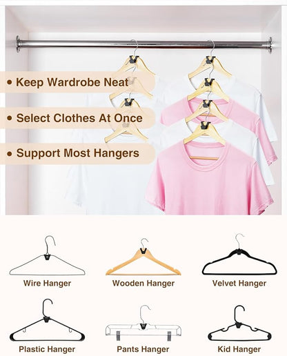 Smartor Clothes Hanger Connector Hooks 30 Pack, Closet Storage and Organization