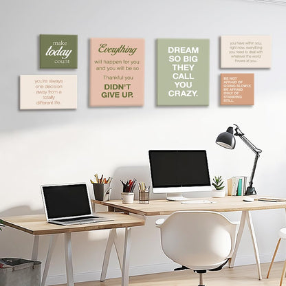 YEOION Inspirational Office Wall Art Motivational Quotes Canvas Wall Decor for Workplace Homeoffice,Office Canvas Wall Decor Set of 6