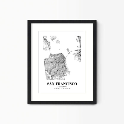 Eleville 8X10 Unframed San Francisco California City View Abstract Road Modern Map Art Print Poster Wall Office Home Decor Minimalist Line Art Hometown Housewarming wgn474