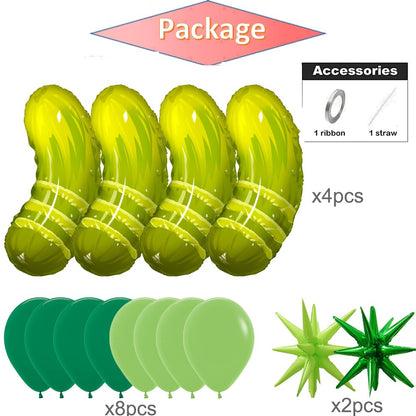 Pickle Party Decorations,Green Dill Pickle Balloons,Cucumber Funny Balloons for Picklesburgh, The Big Dill Party,Last Pickle Shell Ever Tickle Bachelorette,Graduation Decor,Summer Picnic BBQ Supplies