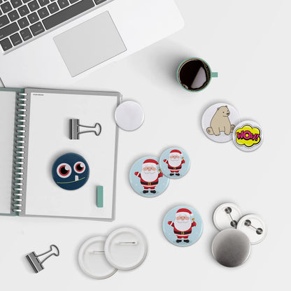Mostme 200 Sets 58mm/2.25 inch Button Supplies Button Parts for Buttons Maker Machine 58mm, Round Badge Blank Buttons Pins, Includes Plastic Pin Back Cover, Metal Cover, Clear Film&Blank Paper