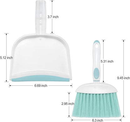 NACENA Small Dust Pan and Brush Set, Mini Broom and Dustpan Set Small Hand