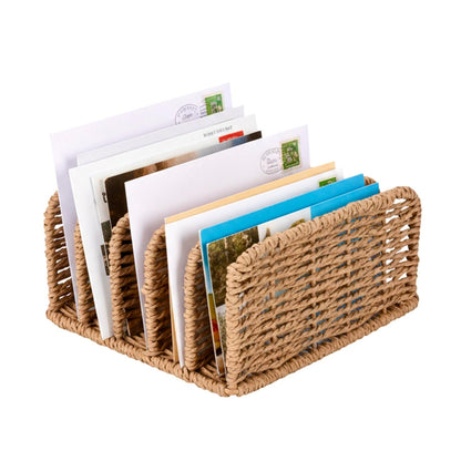 Duimbok Desk Mail Organizer Large Capacity Mail Holder with 5-Slot, Letter Sorter File Holder, Letter Tray Office Envelope Organizer for Mails, Bill, Document, Notebook