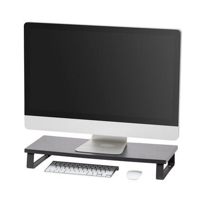 IRIS USA 1-Tier Multi-Purpose Modern PC Monitor Organizer Stand with Metal Legs, Ergonomic Desktop and Countertop Riser for Computer Laptop TV Kitchen Pantry and Closet Organization, Black