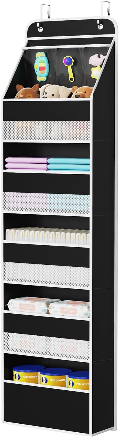 Univivi 6-Shelf Over Door Hanging Organizer Fabric Baby Door Storage