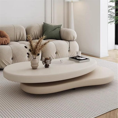 Modern Rotating Double-Decker Coffee Table, Mango Shaped Center Table | Irregular Dining Table for Living Room, Tea Table for Bedroom and Office Spaces