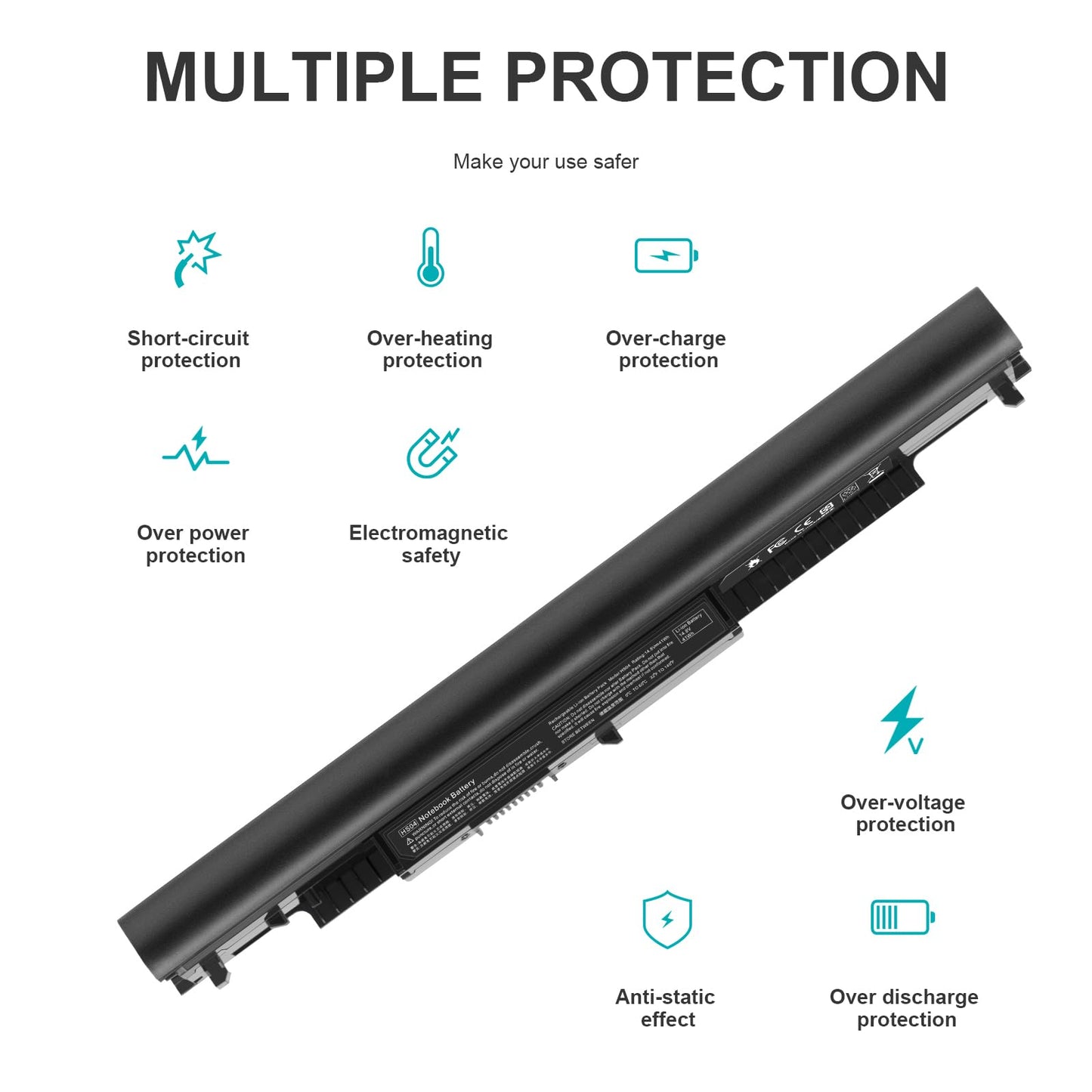 807956-001 Laptop Battery for HP Spare 807957-001 807612-421 807611-421 807611-131 HS04 HS03 HSTNN-LB6U 15-AY039WM 15-AY041WM 15-AY009DX 15-AY052NR TPN-I119 TPN-I120 TPN-I124 240 245 246 250 256 G4/G5