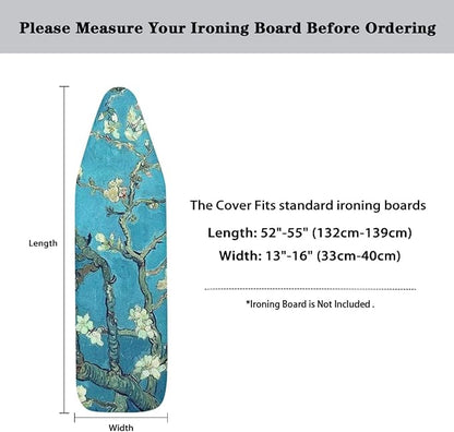 Almond Blossom Ironing Board Cover and Pad 15x54 Van Gogh Padding Decorative