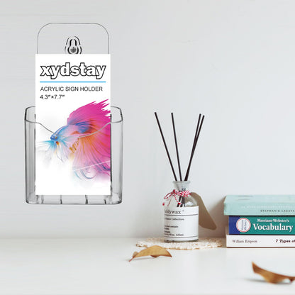 xydstay Acrylic Brochure Holder 4x9 Inches Slant Back Design, Clear Display Stand, Plastic Table Stand Sign, Pamphlet Flyer Display, 6 Pack