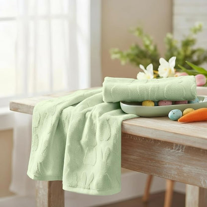 Artoid Mode 1 Pc Light Green 3D Rabbit Jacquard Easter Hand Towels