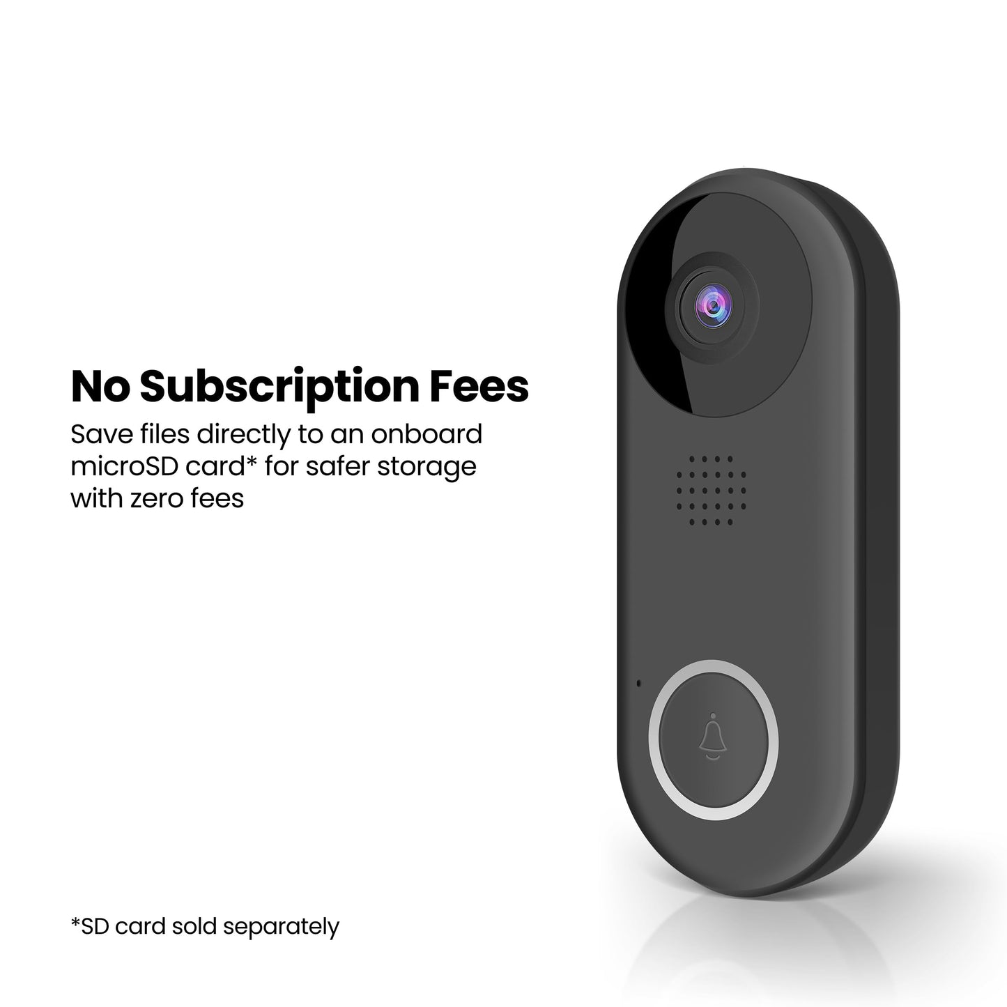 Feit Electric Doorbell Camera, 2.4 GHz WiFi, No Hub, Two-Way Audio, Motion Detection, Night Vision, 1080p HD, Micro SD Card Storage, Wireless Chime Included, Hardwired, CAM/Door/WiFi