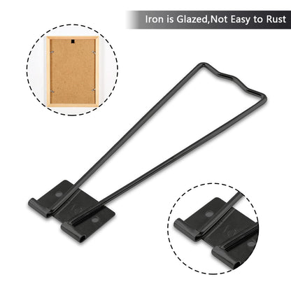 Rierdge 10 Pcs Easel Back, Iron Picture Frame Easel Back, Photo Frame Easel Back Stand with Screws & Screwdriver (Black)
