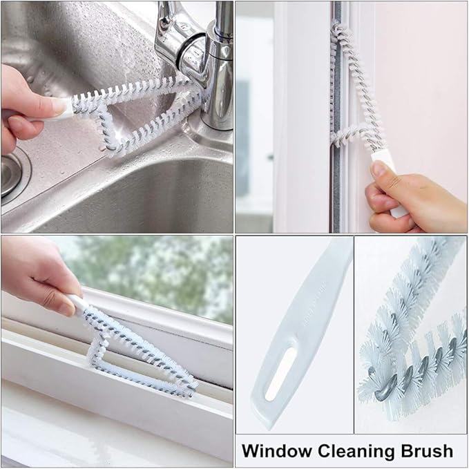 Window Track and Grout Cleaning Brush Set, Tile Lines, Sink Corners, Small Gaps