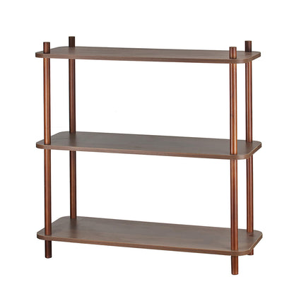 ALPOME 3 Tier Wooden Bookshelf, 31.5 Inch Modern Small Shelf Organizer, Sturdy Bookcase with 1" Thick Pillars for Home Office, Living Room, Easy No-Tool Assembly, Natural Wood Color