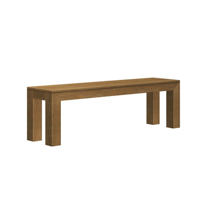 Plank+Beam 60 Inch Dining Bench for Dining Room, Bench for 72 Inch Table Kitchen Dining Seat, Wooden Outdoor Bench, Solid Wood Entryway Bench, Pecan Wirebrush