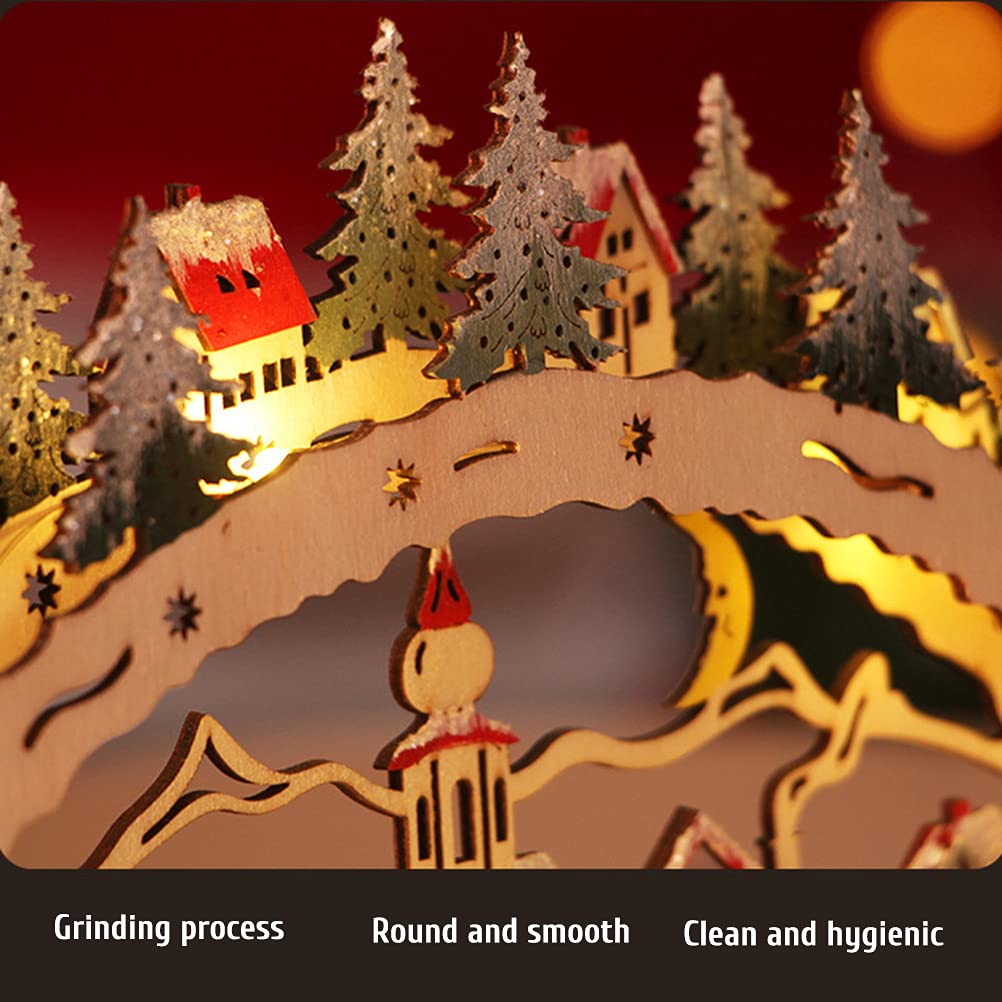 Stylebest Led,Christmas House Scene Wooden Christmas Village,Christmas Village Houses for Shopping Mall Window Decorations