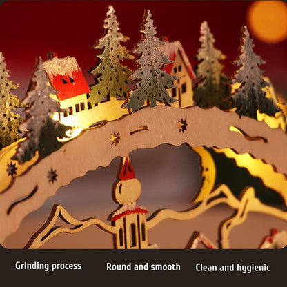 Stylebest Led,Christmas House Scene Wooden Christmas Village,Christmas Village Houses for Shopping Mall Window Decorations