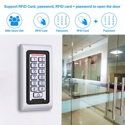 XYBkey Keyboard Door Opener Access Control Waterproof RFID Keychain Smart Door Opener Backlit Keyboard Access Control Keyboard Suitable for Office Villa Apartment Home Doo r