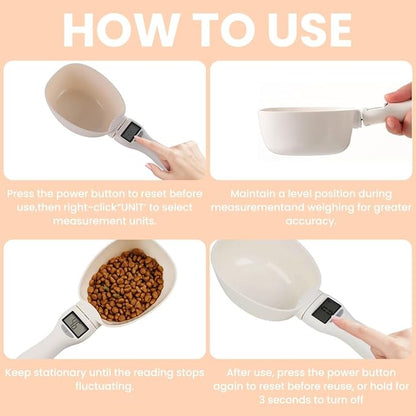 Digital Measuring Spoon Scale, Electronic Food Scoop with Conversion, Kitchen Adjustable Smart Weighing Cup for Home Cat Dog Pet, Cooking Tool Baking Gadgets in Grams with Lcd Screen(#A-1pc)