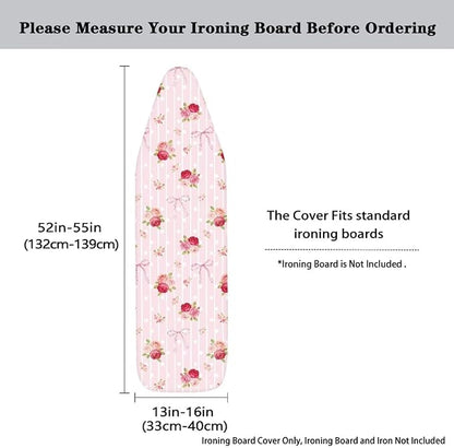 Bowknot Rose Flower Ironing Board Cover Elastic Edge