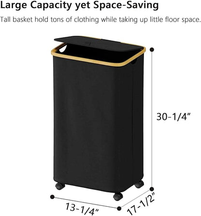 SUOCO Laundry Hamper on Wheels 100L, Clothes Basket
