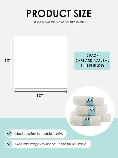 HIPHOP PANDA Baby Washcloths, Rayon Made from Bamboo