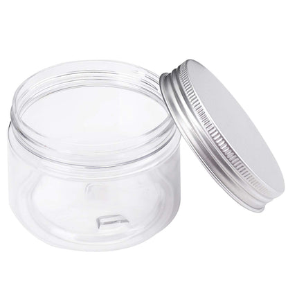 Bekith 20 Pack 4 Ounce Clear Plastic Storage Jars Containers With Screw-on Lids, Refillable BPA Free Small Round Slime Containers for Kitchen & Household Storage