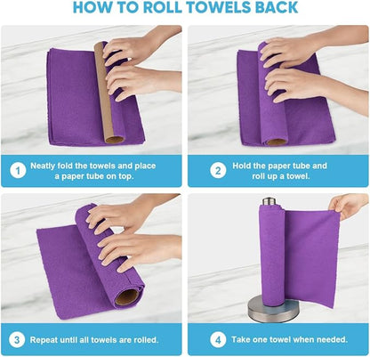 AIDEA Microfiber Cleaning Cloth Roll, Reusable Paper Towels Tear Away Cloth
