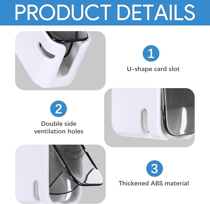 4 PCS Toothbrush Holder Wall Mounted