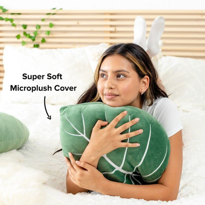 Green Philosophy Co. Monstera Leaf Pillow - Mossy Earth - Large Soft Plant-Shaped Plush Cushion for Couch, Bed, or Reading Nook - Cute & Unique Nature-Inspired Decor Super Soft & Cuddly Throw Pillow