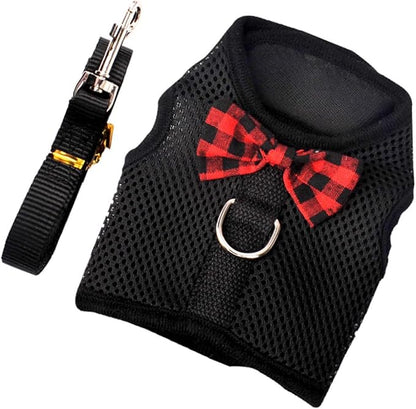 TOYANDONA Pet Mesh Vest Harness Set with Breathable Chest Strap, Soft Dog Harness Vest Medium (Chest 30-34cm) for Small Animals Including Rabbits, Guinea Pigs, and Squirrels