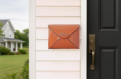 NACH Wall Mount Mailboxes, 12.5 x 10 x 5 inch Terracotta Wall Mailboxes for Outside, Waterproof Mailboxes for Outside - Envelope Mailbox