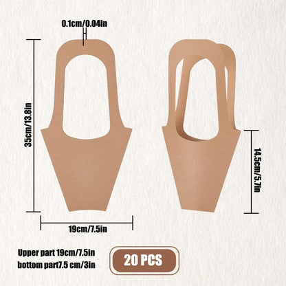 WWT 20 Pcs Flower Bags for Bouquets,Flower Bouquet Bags with Handles,Florist Supplies for Mother's Day Wedding