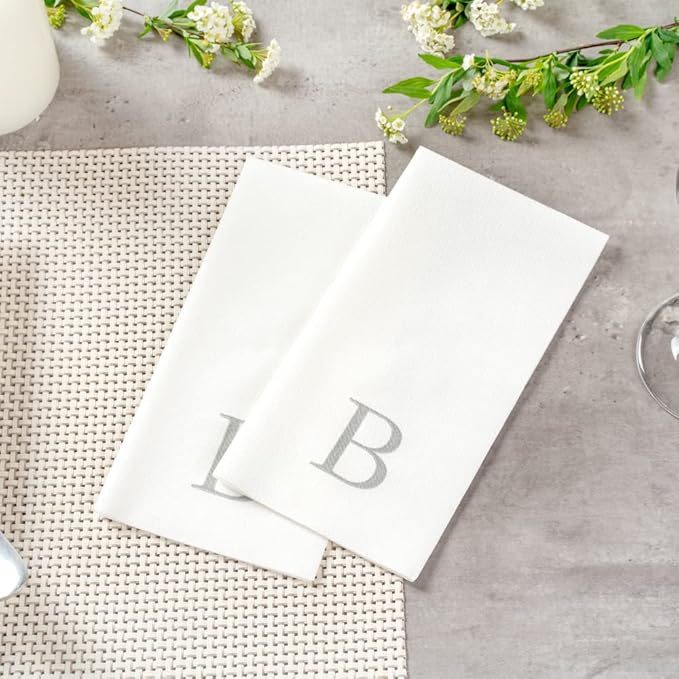Luxenap 15.8 X 7.9 Inch Linen-Feel Guest Towels, 2000 Lettered Hand Towels