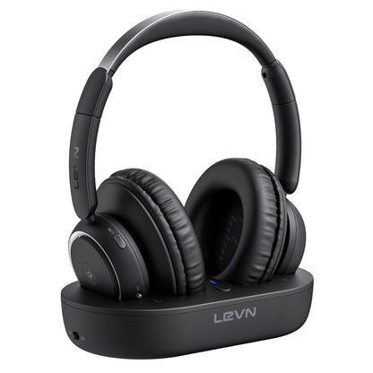 LEVN Wireless Headphones for TV Watching, TV Headphones Wireless for Seniors with Transmitter Charging Base, Hearing-impaired, No Audio Delay, Bluetooth 5.2, Plug and Play, Gifts for Elderly