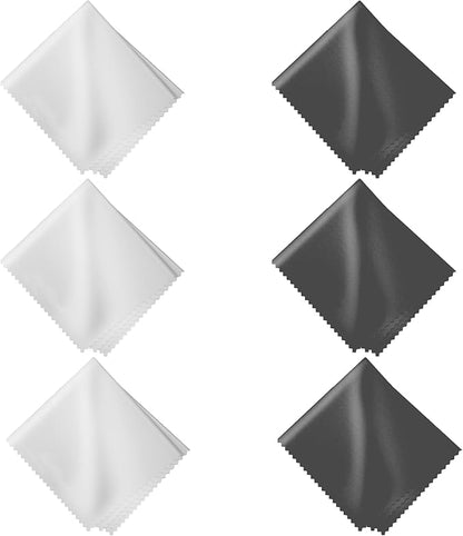Microfiber Cleaning Cloths 6 Pack – 6x7 Inch Lint‑Free Lens & Screen Cleaner –