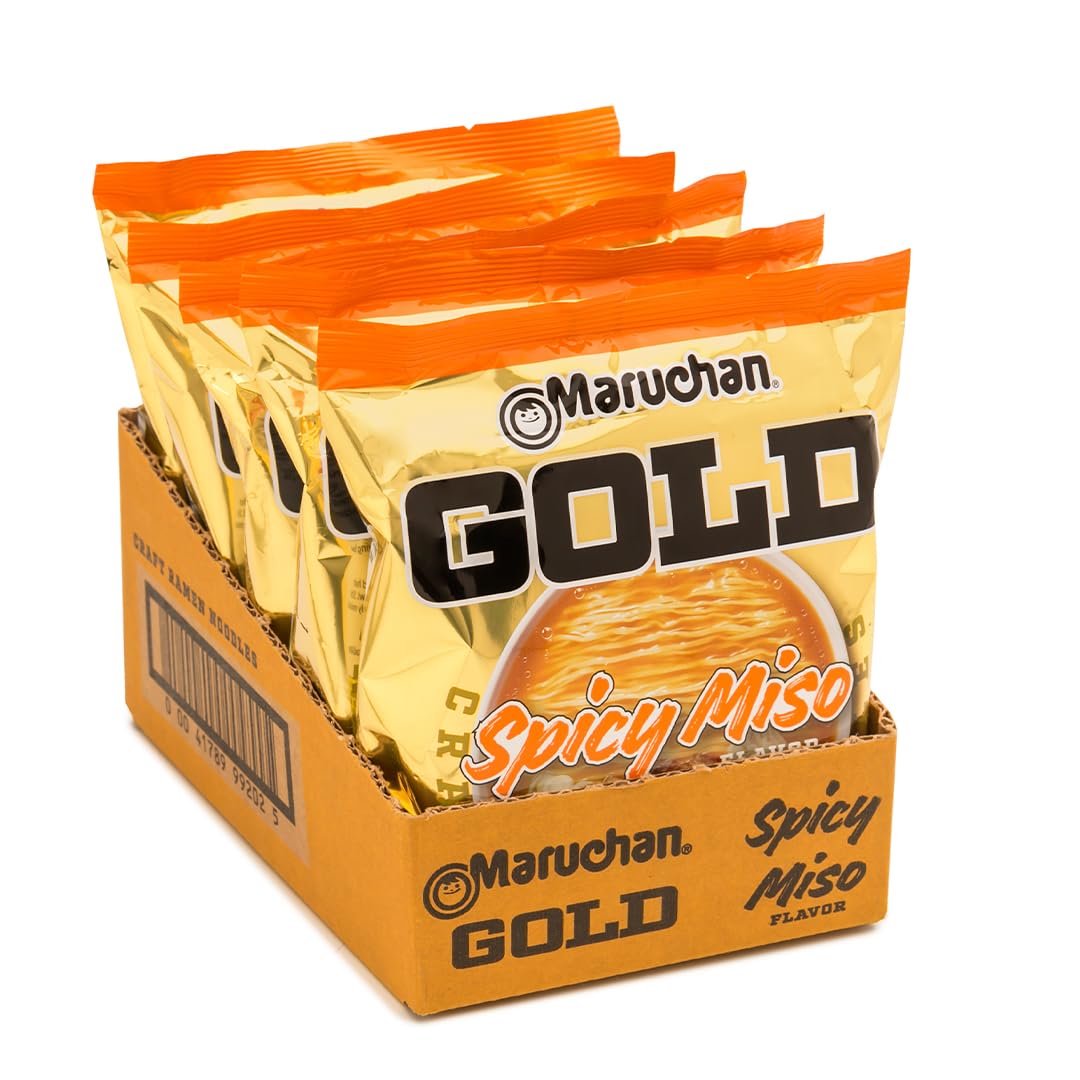 Maruchan Gold Spicy Miso Craft Ramen Noodles, Restaurant Quality Instant Ramen, 4.21 Oz, 5 Count