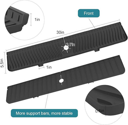 30 Inch Longer Faucet Mat for Kitchen Sink, Silicone Sink Faucet Mat Splash